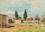 Robert Broadley, Scene with Buildings and Trees