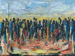 Asanda Dredunik Kupa, Moments, oil on canvas