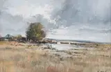 Mel Brigg, Landscape with Dam and Boats