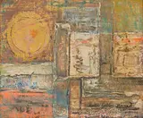 Temple Ruins by Bettie Cilliers-Barnard, mixed media with oil on canvas, sold Mar 2022