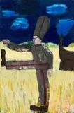 Beezy Bailey, The Soldier, oil and enamel paint on canvas