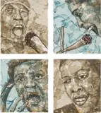 Singers, four by Mbongeni Richman Buthelezi, melted plastic, offered Mar 2022