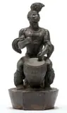 Rhona Stern, IsiZulu Drummer, bronze with a dark brown patina