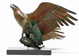 Robin Lewis, Fish Eagle, bronze with a brown patina on a granite base