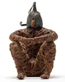 Jacques Dhont, Draadsitter (Fencesitter), wattle bark, steel and wood