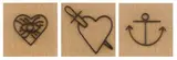 Barend de Wet, Untitled (Hearts and Anchor), three, welded metal rods on hessian