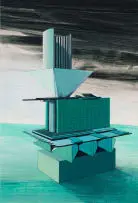 Günther Herbst, Monument Proposal II, acrylic on paper