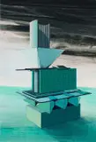 Günther Herbst, Monument Proposal II, acrylic on paper