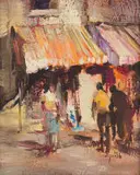 Ruth Squibb, Street Scene with Figures