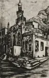 Helen Wildeboer, Mosque, Bo-Kaap, drypoint etching on paper