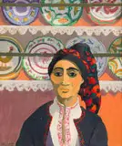 Marjorie Wallace, Portrait of Greek Woman, oil on canvas