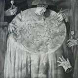 Diek Grobler, At the Conqueror's Table, oil on board