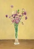 Purple Flowers in a Glass Vase by Walter Meyer, oil on canvas, sold Nov 2021