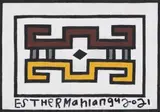 Esther Mahlangu, Ndebele Design (Brown and Yellow)