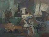 Eben van der Merwe, Still Life with Vessels on a Table