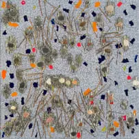 Willem Boshoff, Self-portrait (Right-hand Side of the Brain), mixed media on board