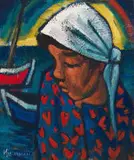Hennie Niemann Snr, Woman Wearing a Headscarf