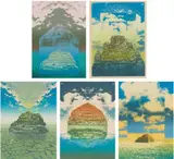 Helmut Starcke, Haystacks, five, colour serigraph