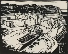 Jacobus Hendrik Pierneef, Hermanus K.P. (Nilant 5), linocut on tissue paper
