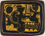 Lucky Sibiya, Abstract Composition in Black and Yellow