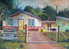 After Looting by Siyabonga Sikosana, acrylic on canvas, sold Nov 2021