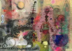 Hussein Salim, Voodoo, acrylic on paper