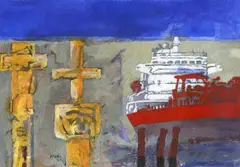 Terence King, Diaz Crosses, acrylic on paper