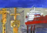 Terence King, Diaz Crosses, acrylic on paper