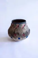 Andile Dyalvane, Scarified, Scarified Series, glazed stoneware clay with handpainted underglaze