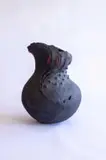 Andile Dyalvane, Nyulu (Purify), glazed charcoal clay with hand painted underglaze