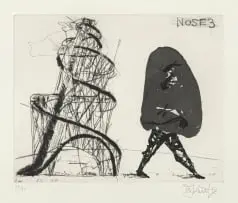 William Kentridge, Nose 3, aquatint, drypoint and engraving