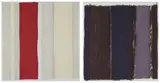 Yūko Shiraishi, Untitled (Red Stripe), 1989; Untitled, 1988, two, lithograph painted in colours