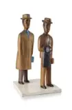 Traveller's (sic) Group by Mashego Johannes Segogela, oil on carved wood, sold Nov 2021