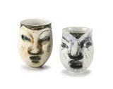 Deborah Bell, Figural Ceramic Vessels, two, painted and fired ceramic