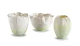 Katherine Glenday, Three Porcelain Bowls, painted unglazed porcelain