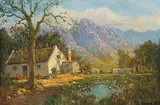 Gabriel de Jongh, Cottage in Mountain Landscape