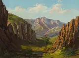 Titta Fasciotti, Landscape with Mountains and Aloes