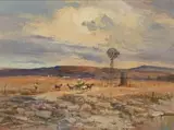 Christopher Tugwell, Landscape with Goat Herd and Windmill