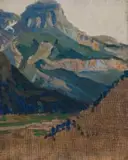 Clément Sénèque, Sallanches – Mont Blanc, July 1923, oil on canvas laid down on board
