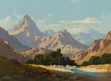 Titta Fasciotti, Mountain Landscape with Meandering River