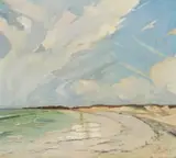 Johannes Antonie Smith, Beach Scene, oil on canvas