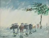 John Koenakeefe Mohl, The Tree for Shelter (in Storm W. Tvl (SA)), oil on canvas laid down on board