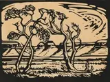 Marienthal SWA (Nilant 110) by Jacobus Hendrik Pierneef, linocut on paper, sold May 2022