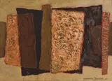 Kenneth Bakker, Rock Forms, mixed media with oil on board