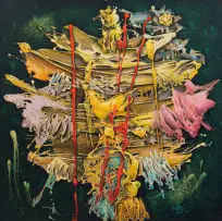 Alexis Preller, Birth of Venus, mixed media with oil on canvas