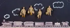 Peter Schütz, Postcard, plastic figures on found postcard