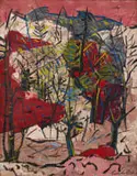 Landscape with Trees by Gordon Vorster, oil on board, sold May 2022
