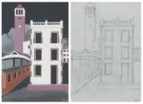 Fred Page, Port Elizabeth Station (painting and sketch), two