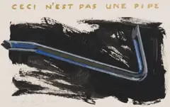Helmut Starcke, Ceci n'est pas une Pipe (This is not a Pipe), acrylic and ink on paper