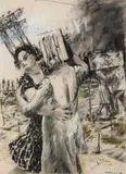 William Kentridge, The Highveld Style Masked Ball, charcoal and chalk pastel on paper laid down on board